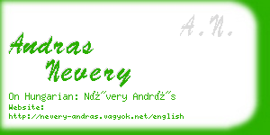 andras nevery business card